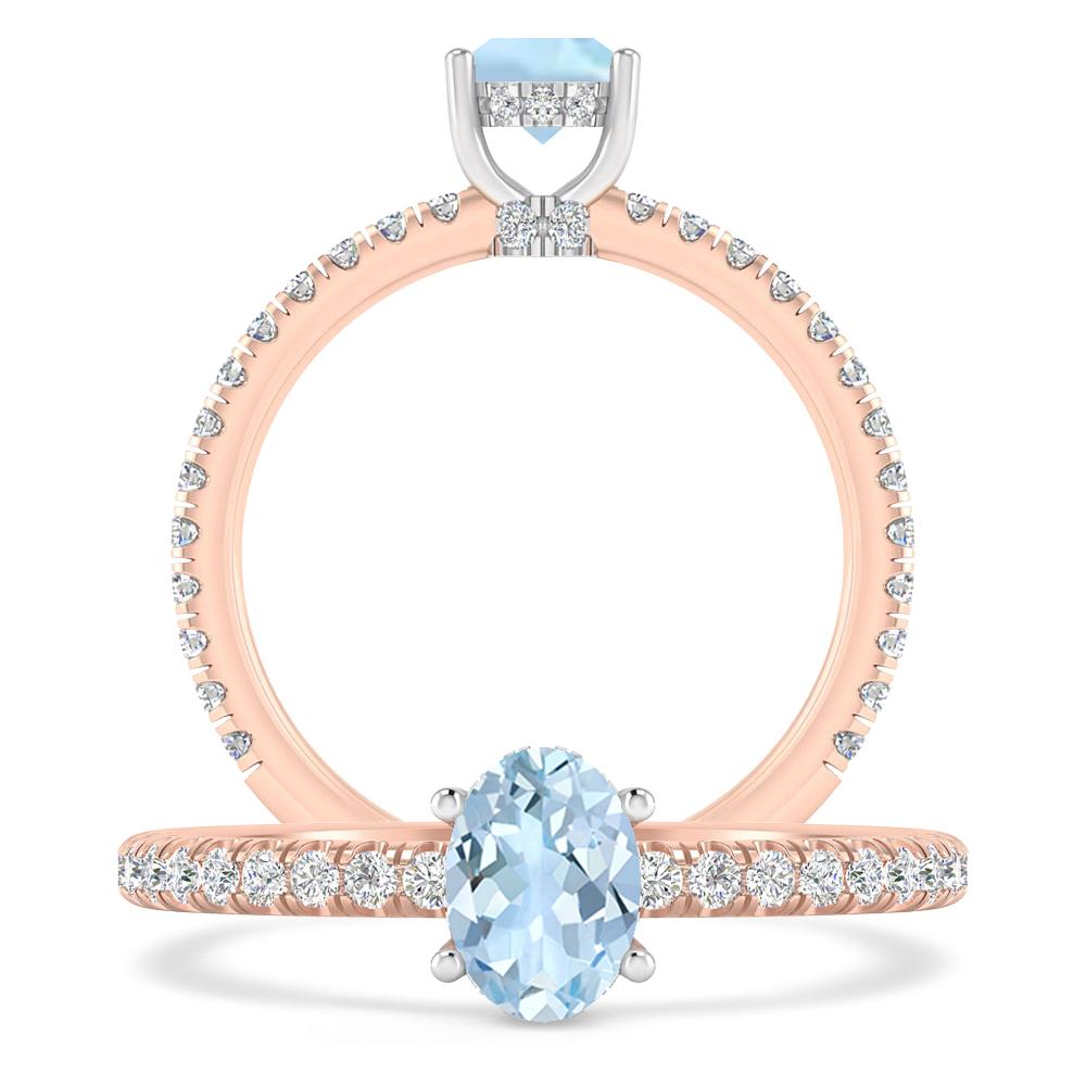 Rose Gold - Aquamarine