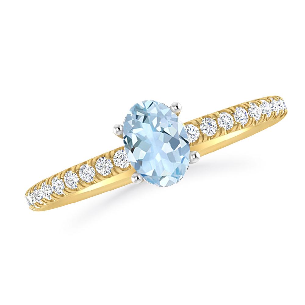 Yellow Gold - Aquamarine