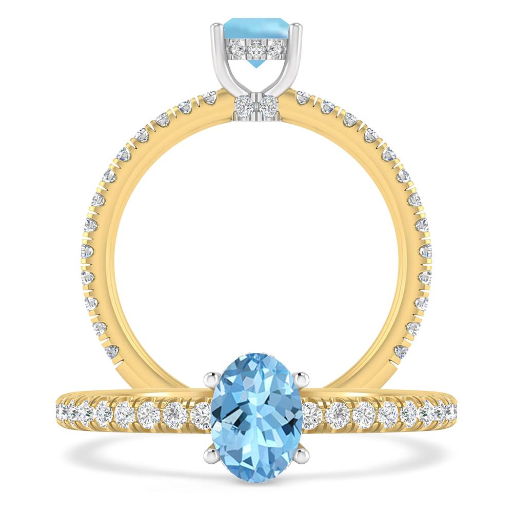 Yellow Gold - Aquamarine