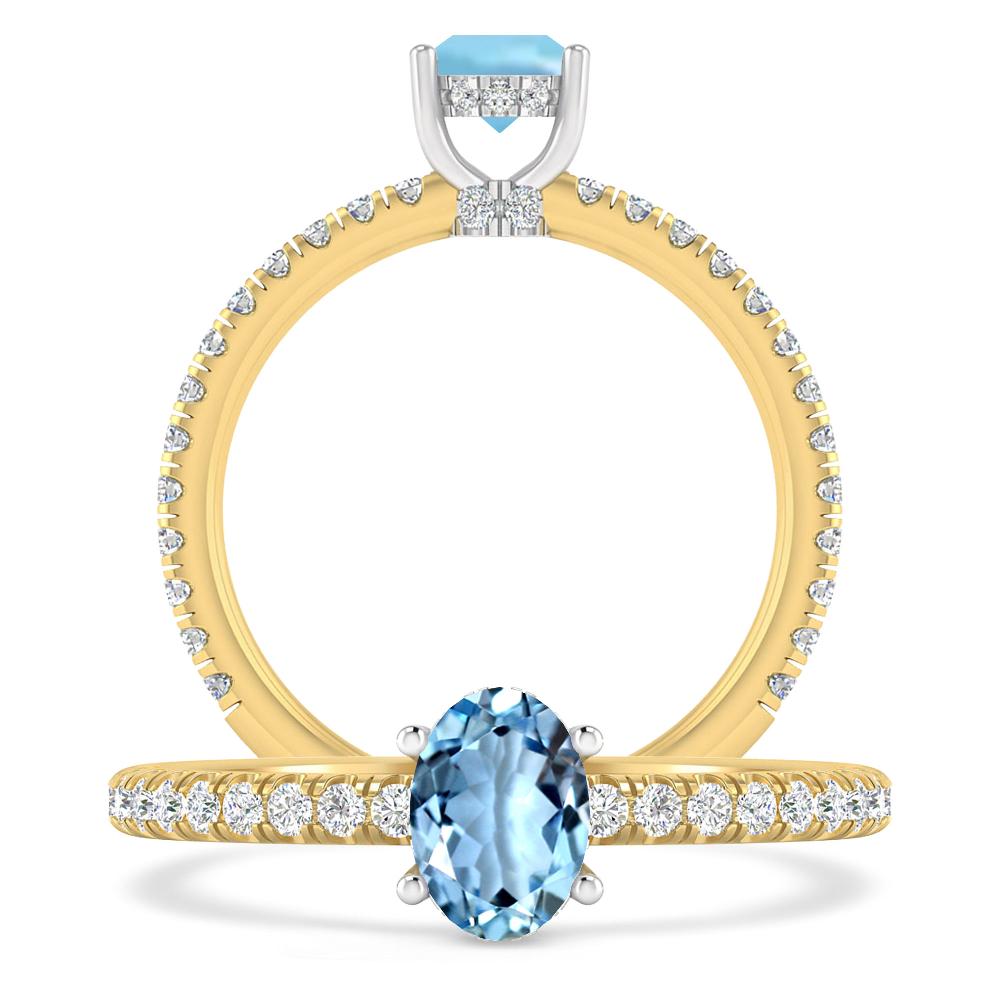 Yellow Gold - Aquamarine