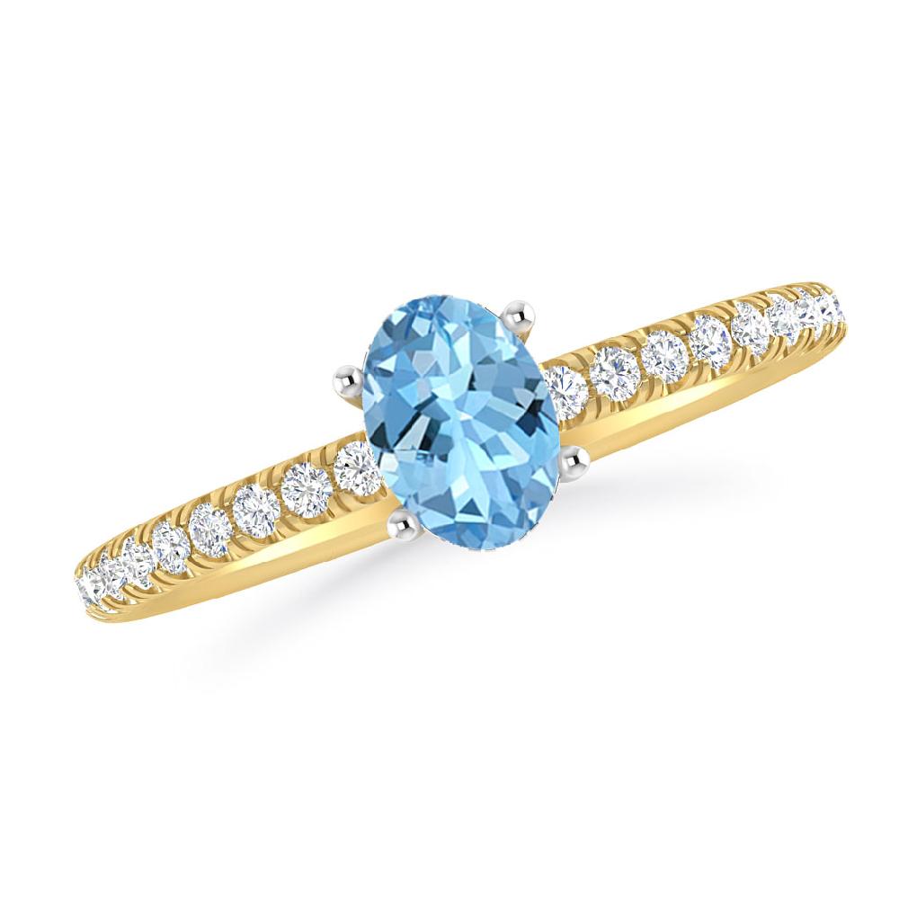 Yellow Gold - Aquamarine