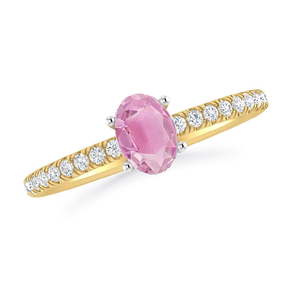 Yellow Gold - Pink Tourmaline