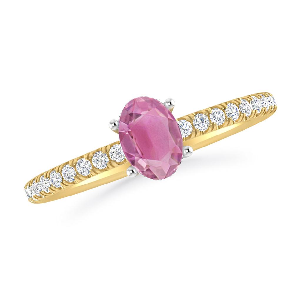 Yellow Gold - Pink Tourmaline