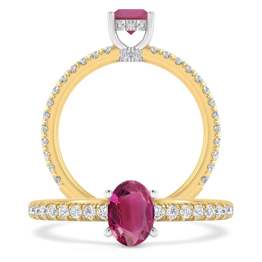 Yellow Gold - Pink Tourmaline