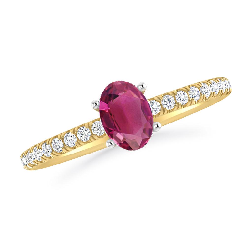 Yellow Gold - Pink Tourmaline