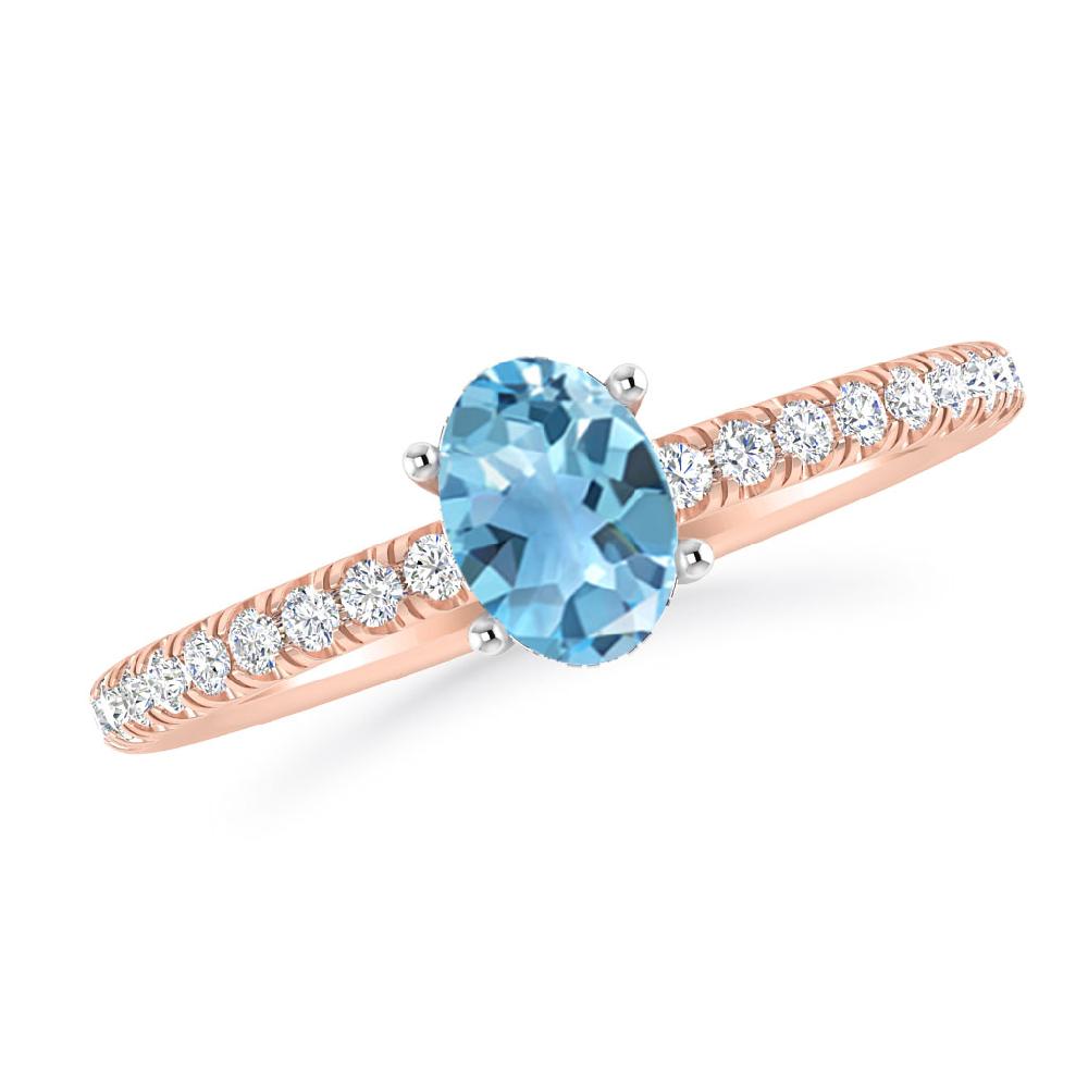 Rose Gold - Blue Topaz