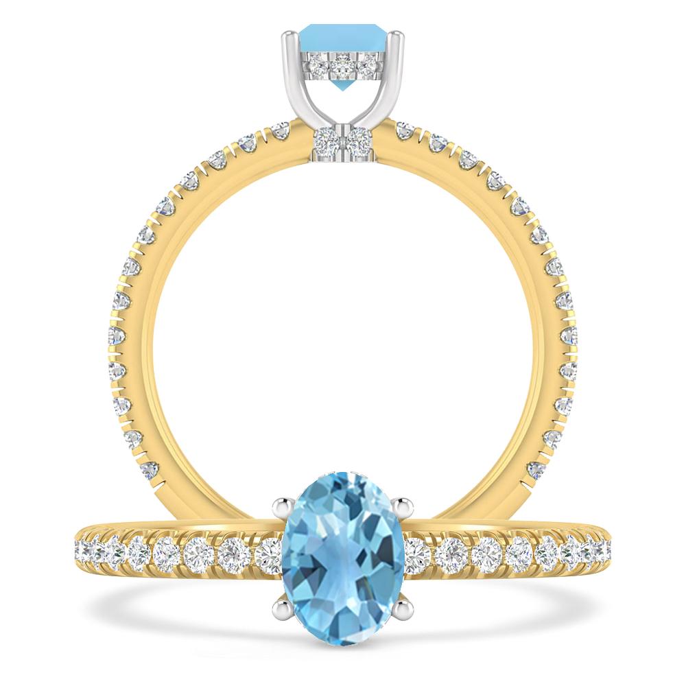 Yellow Gold - Blue Topaz