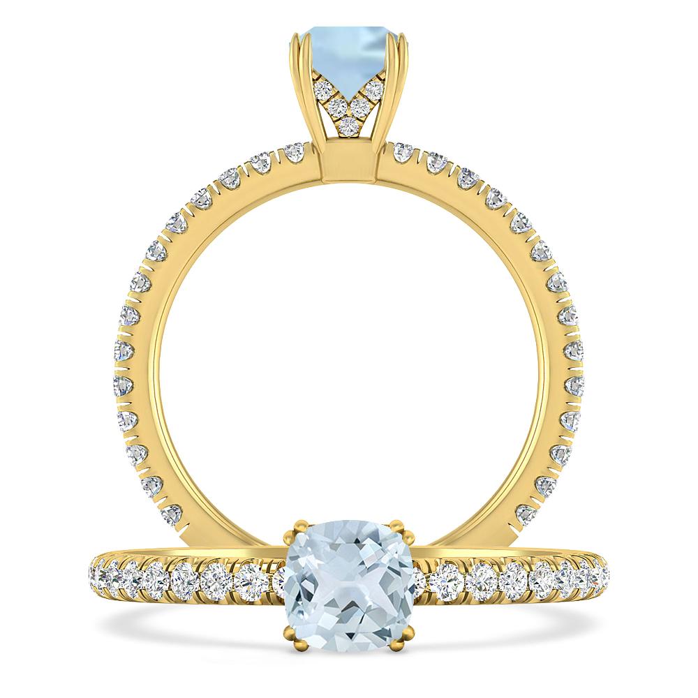 Yellow Gold - Aquamarine