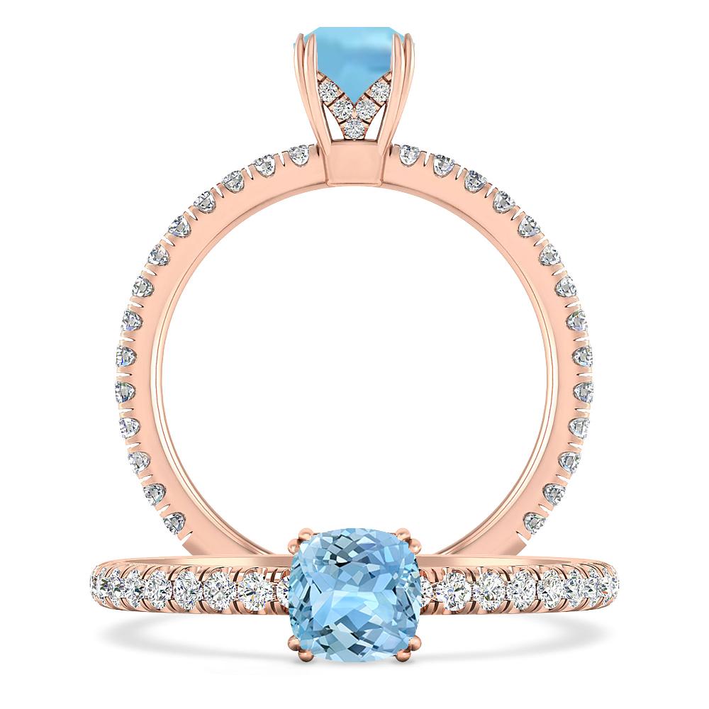 Rose Gold - Aquamarine