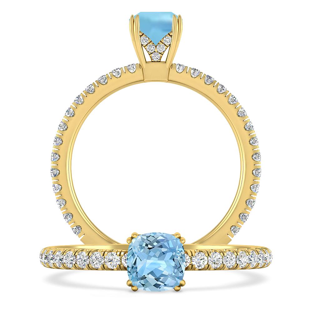 Yellow Gold - Aquamarine