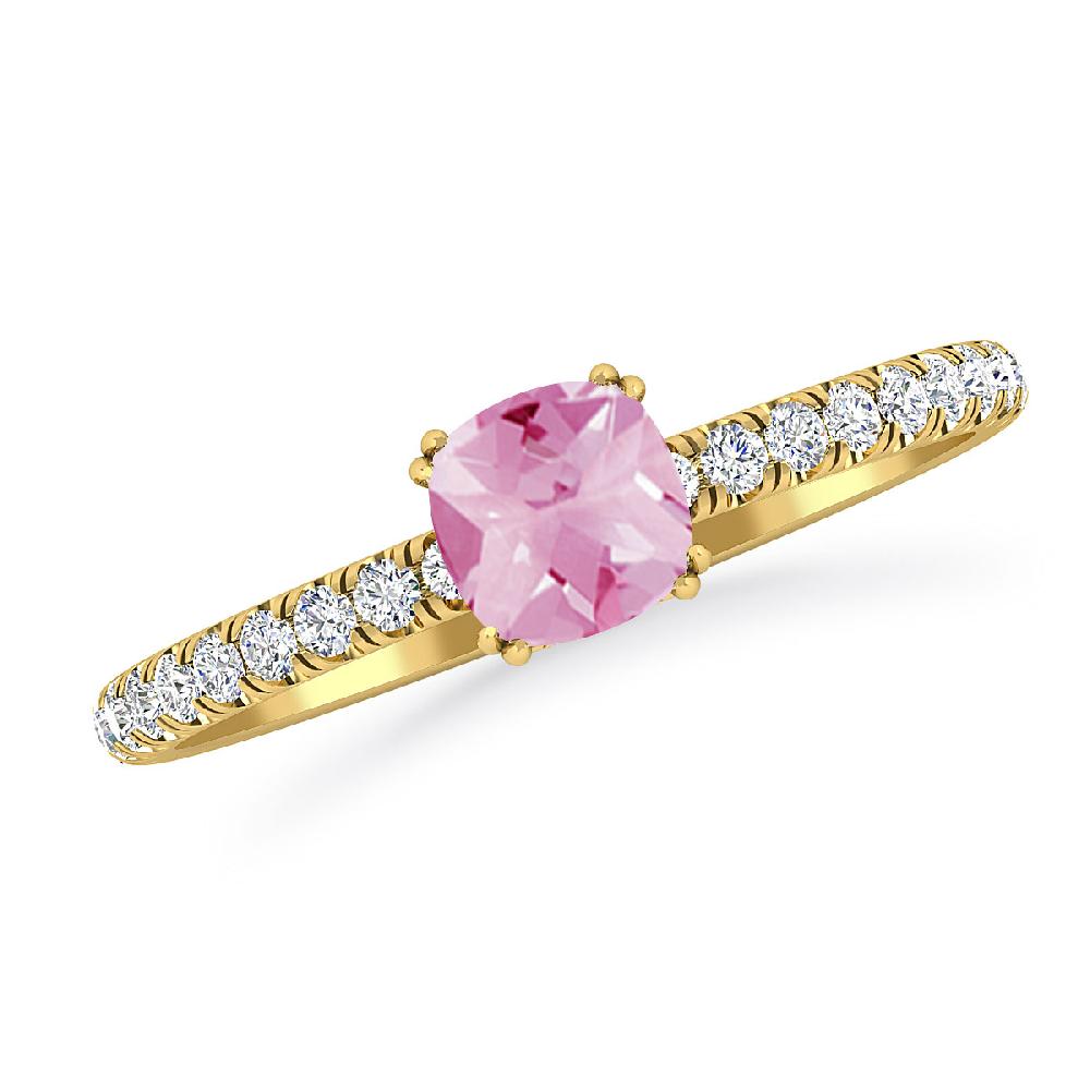 Yellow Gold - Pink Tourmaline