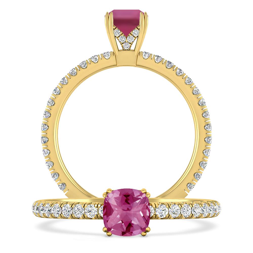 Yellow Gold - Pink Tourmaline