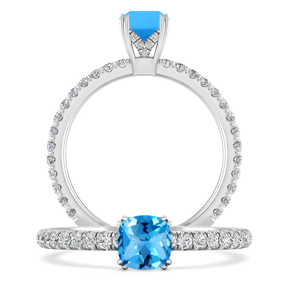 White Gold - Blue Topaz