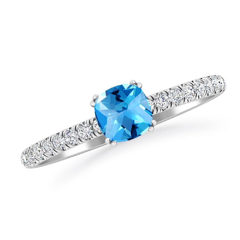 White Gold - Blue Topaz