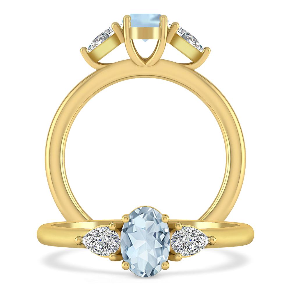 Yellow Gold - Aquamarine