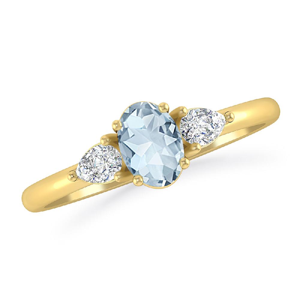 Yellow Gold - Aquamarine