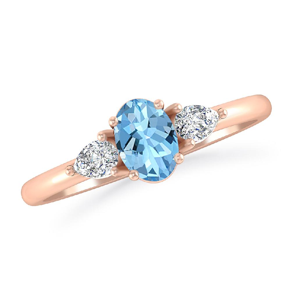 Rose Gold - Aquamarine