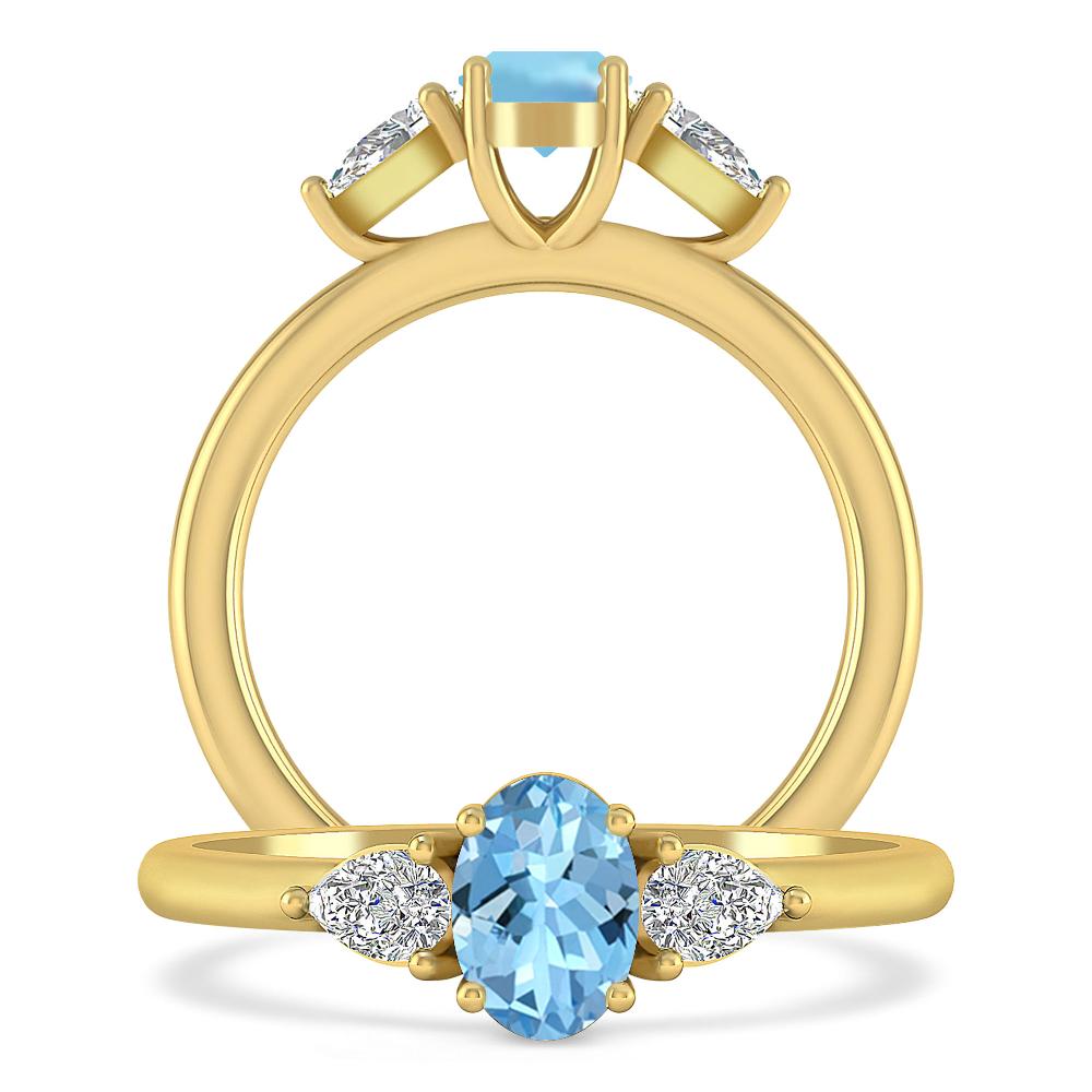 Yellow Gold - Aquamarine