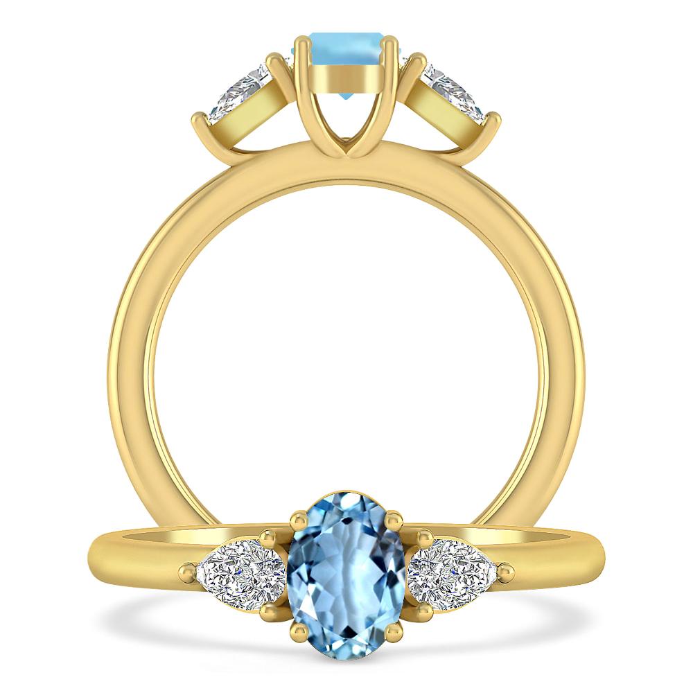 Yellow Gold - Aquamarine