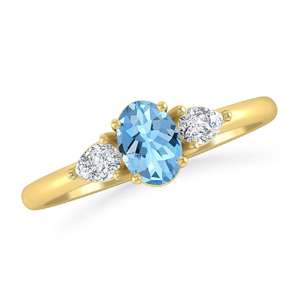 Yellow Gold - Aquamarine