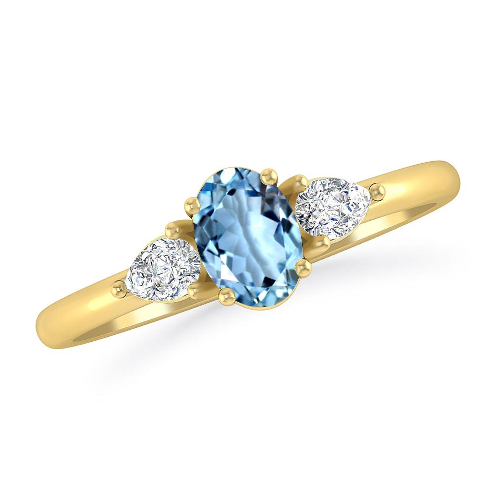 Yellow Gold - Aquamarine