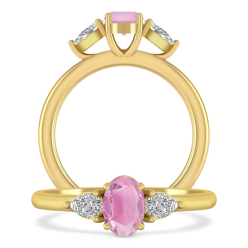 Yellow Gold - Pink Tourmaline