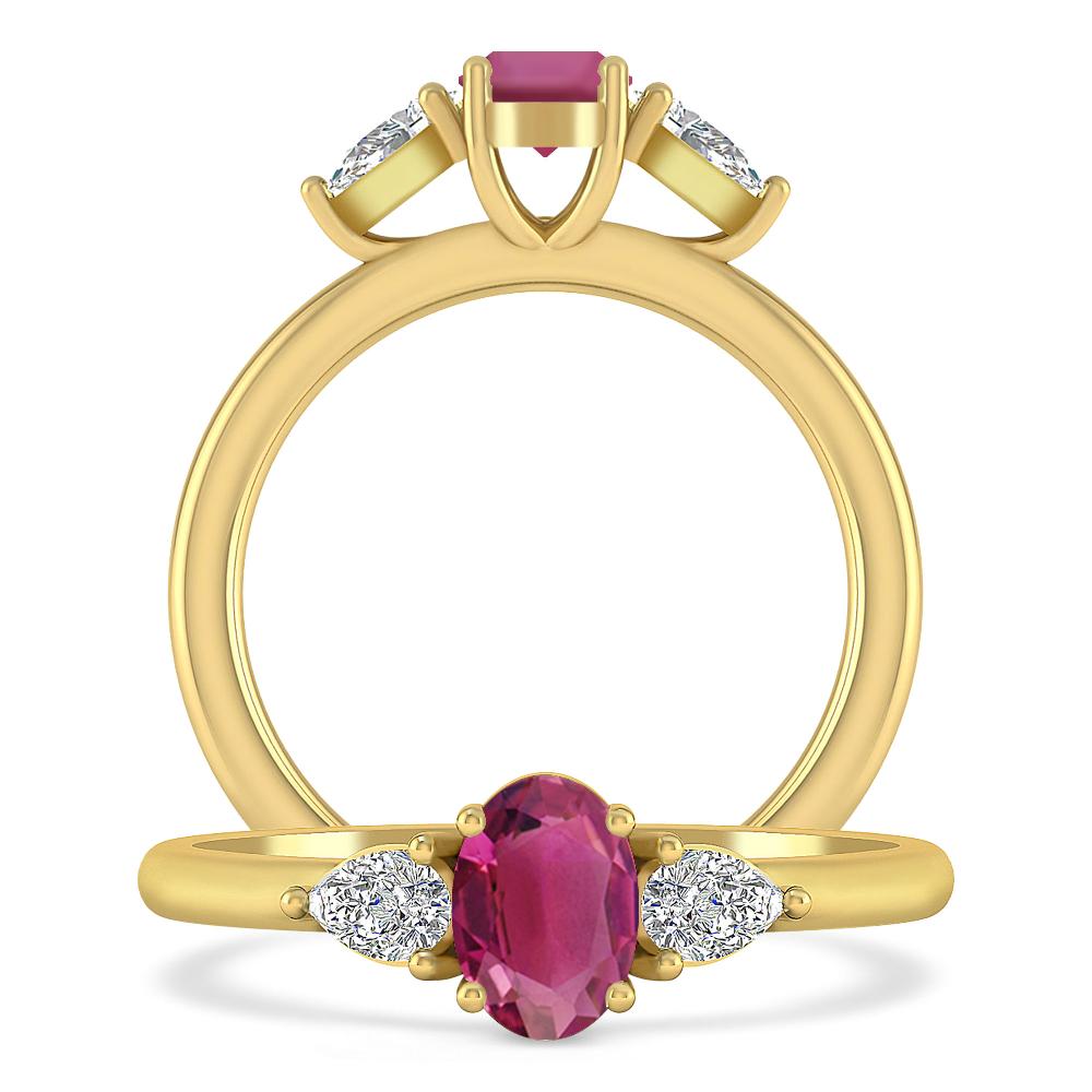 Yellow Gold - Pink Tourmaline