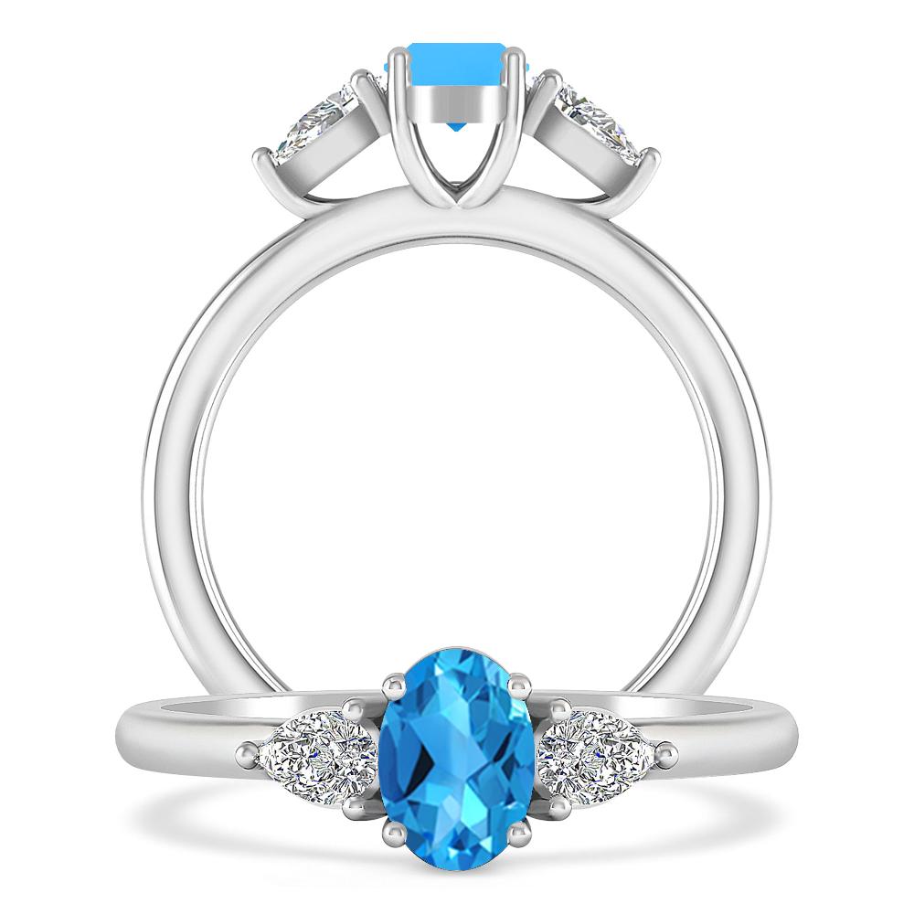 White Gold - Blue Topaz