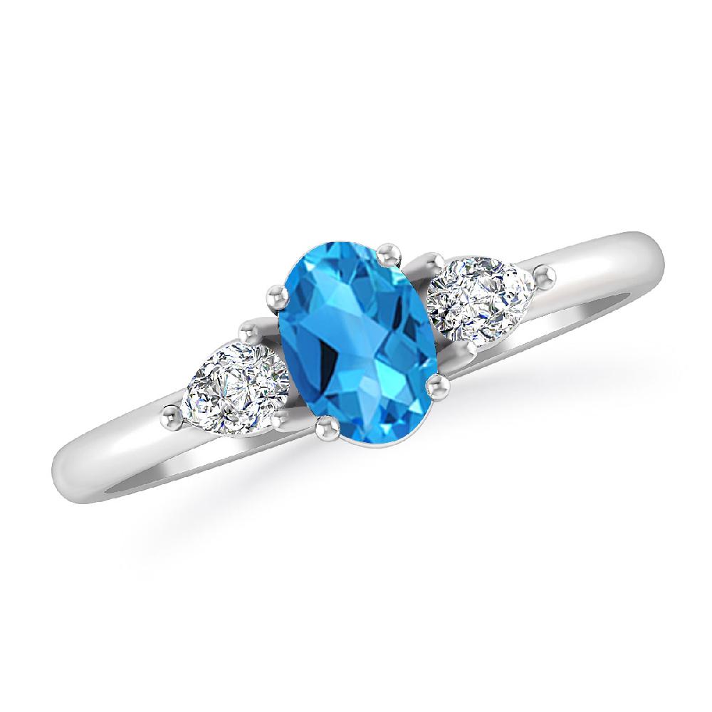 White Gold - Blue Topaz