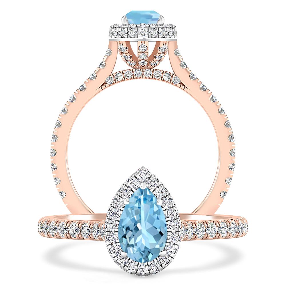 Rose Gold - Aquamarine