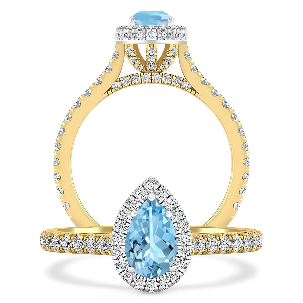 Yellow Gold - Aquamarine