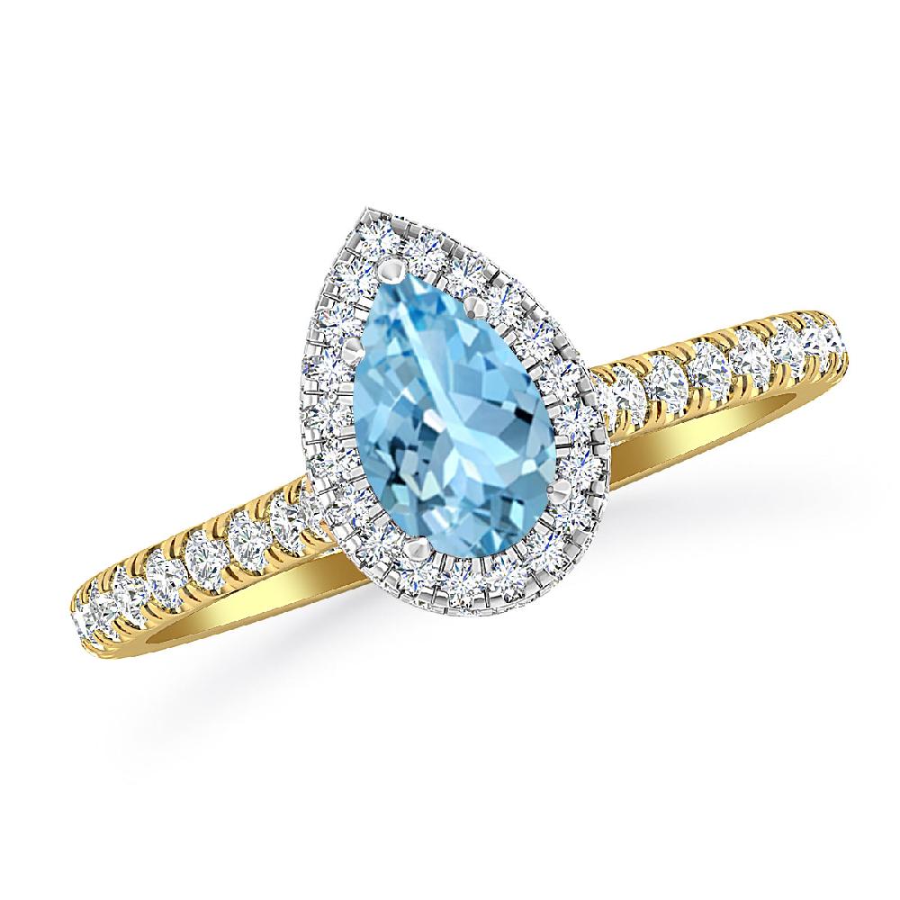 Yellow Gold - Aquamarine