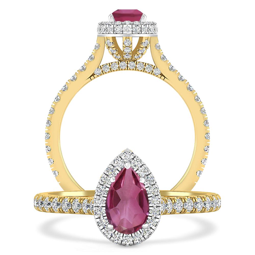 Yellow Gold - Pink Tourmaline