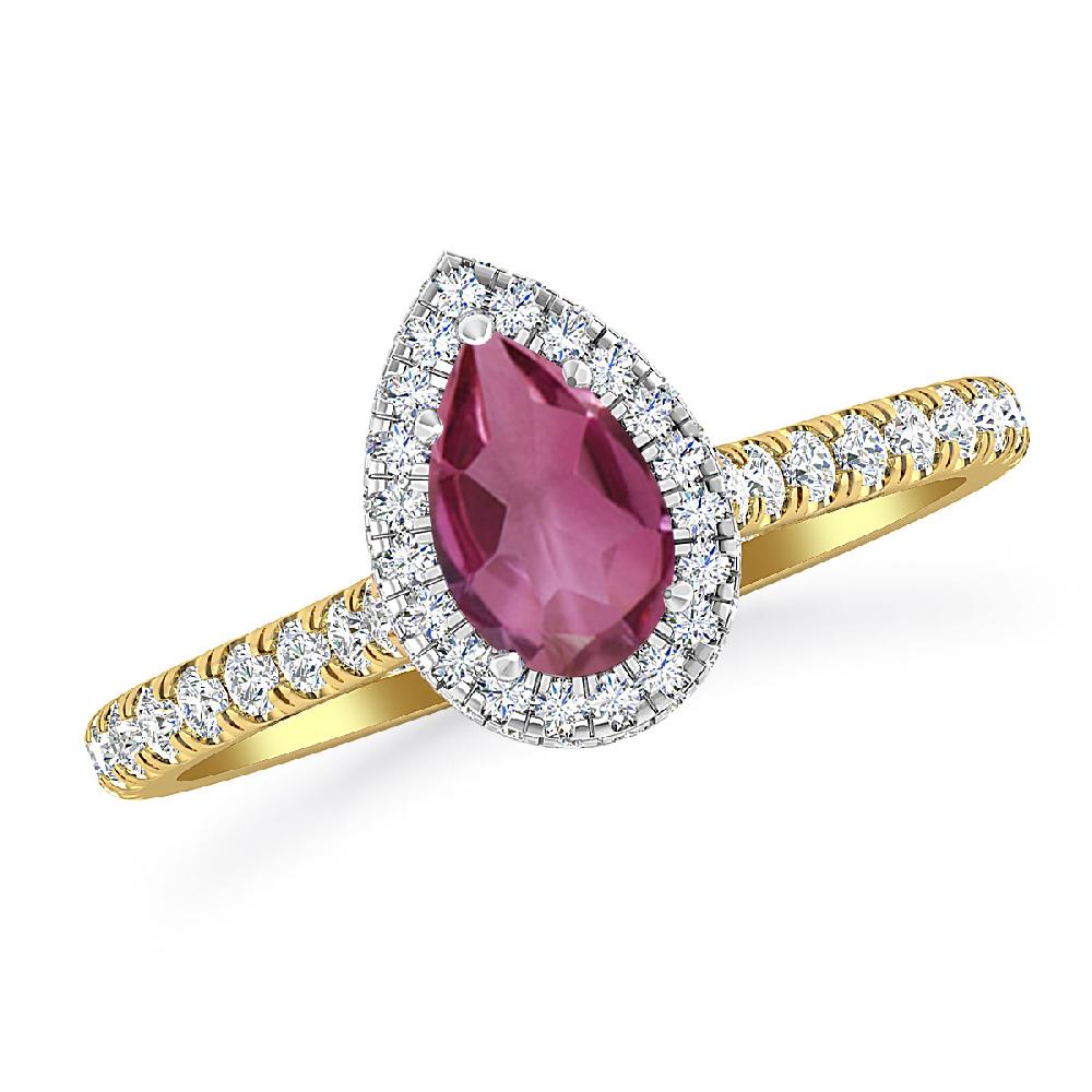 Yellow Gold - Pink Tourmaline