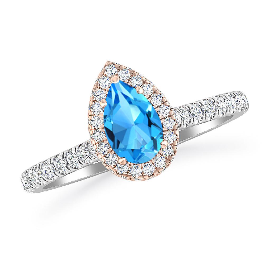 White Gold - Blue Topaz