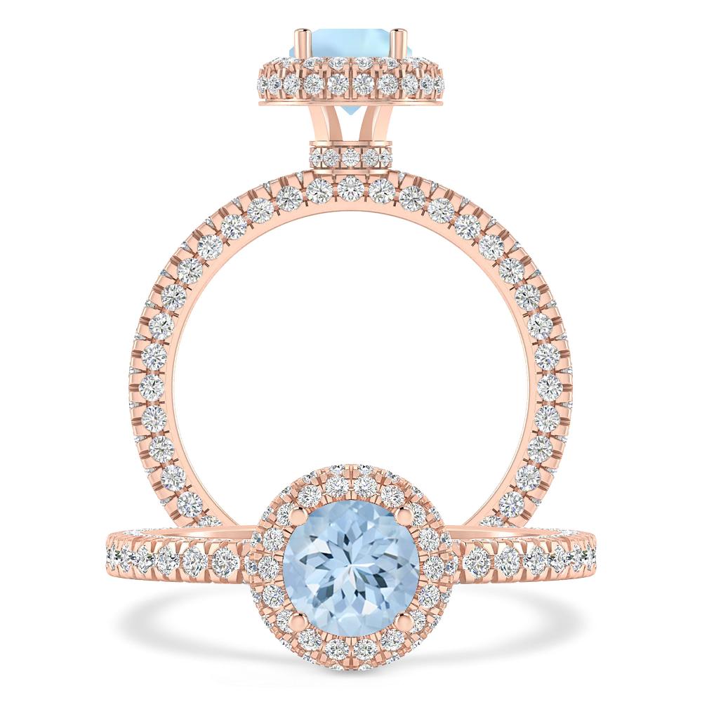 Rose Gold - Aquamarine