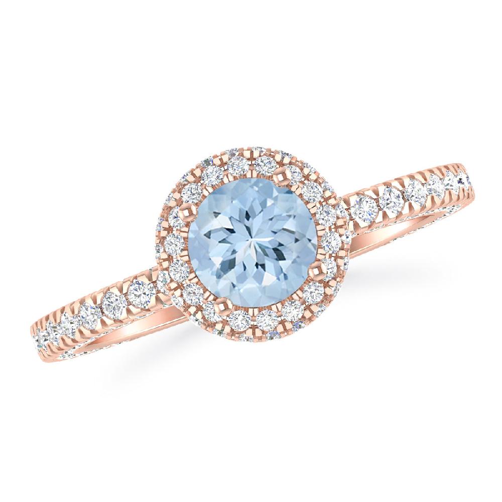 Rose Gold - Aquamarine