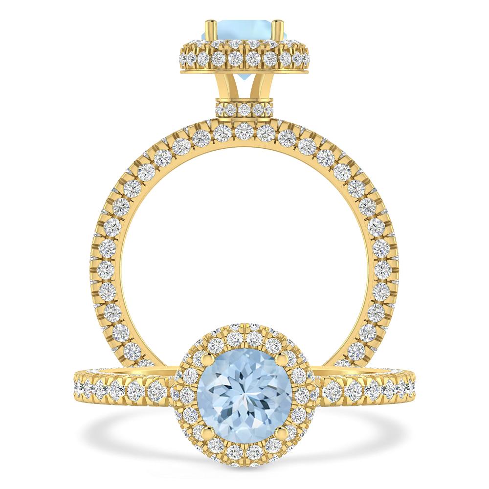 Yellow Gold - Aquamarine