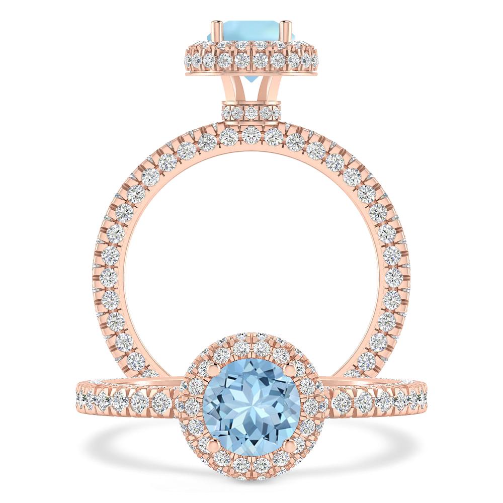 Rose Gold - Aquamarine