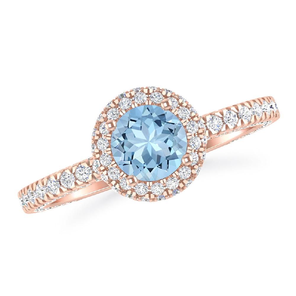 Rose Gold - Aquamarine