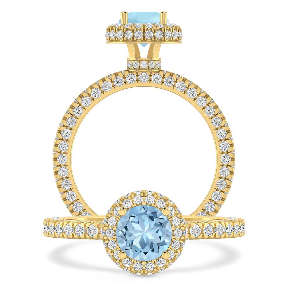 Yellow Gold - Aquamarine