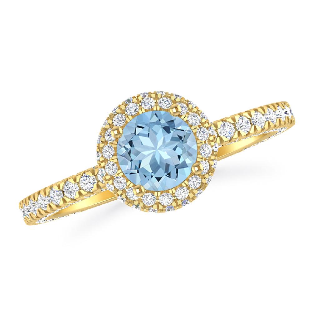 Yellow Gold - Aquamarine