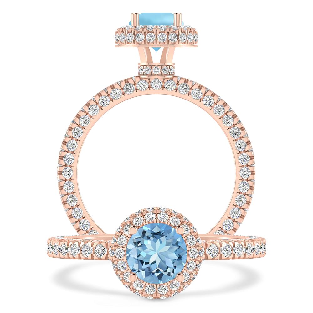 Rose Gold - Aquamarine