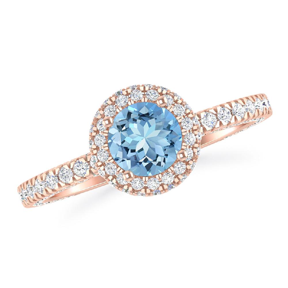 Rose Gold - Aquamarine