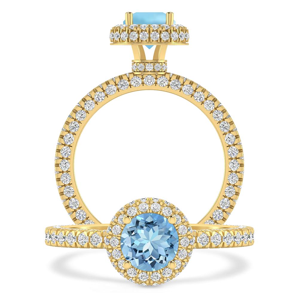 Yellow Gold - Aquamarine