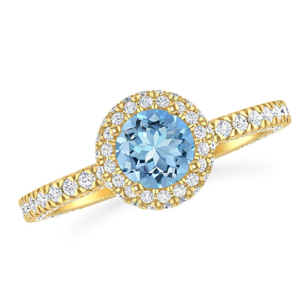 Yellow Gold - Aquamarine