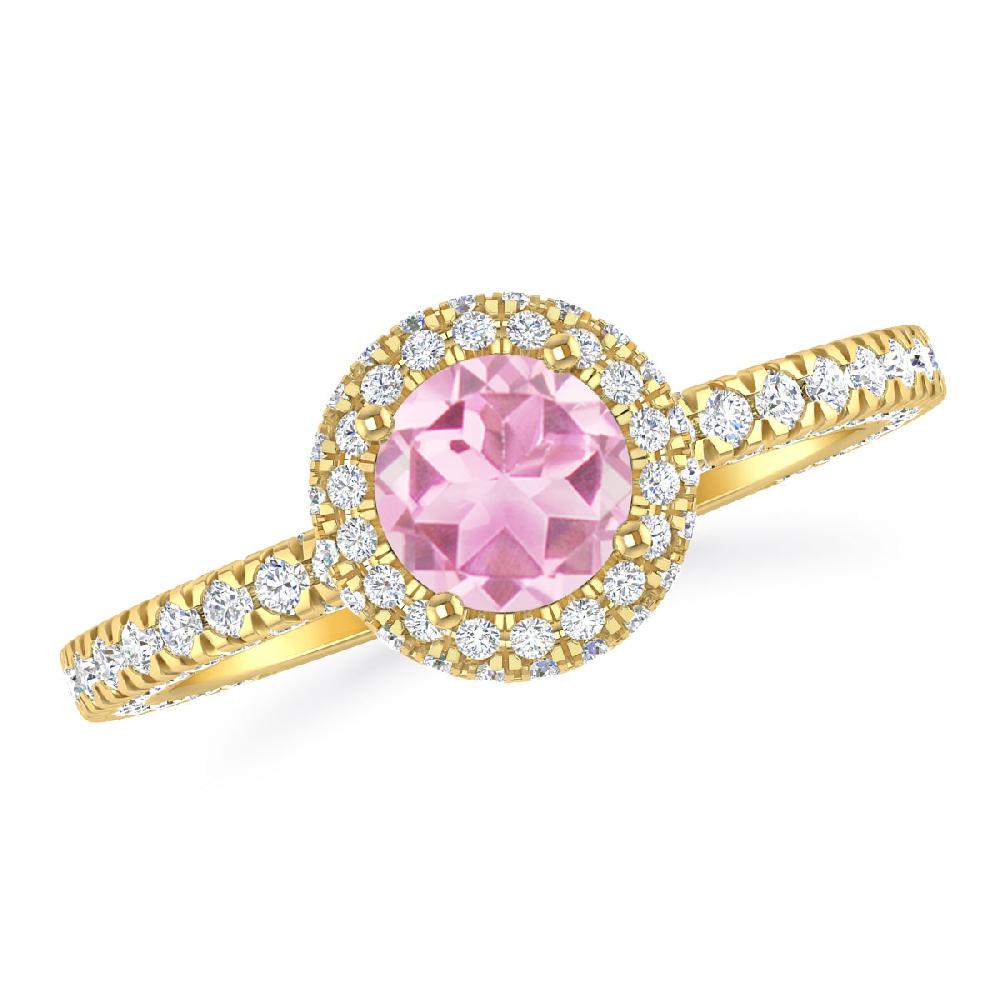 Yellow Gold - Pink Tourmaline