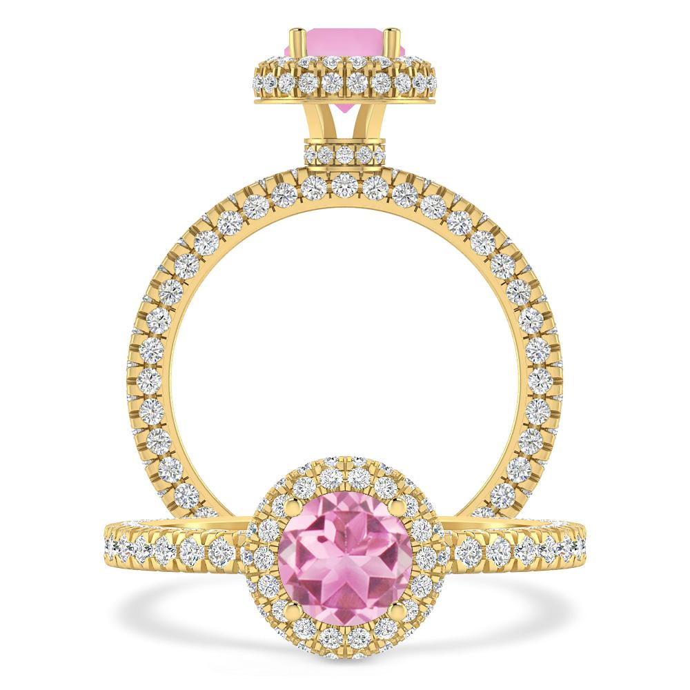 Yellow Gold - Pink Tourmaline