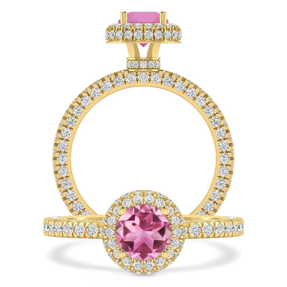 Yellow Gold - Pink Tourmaline