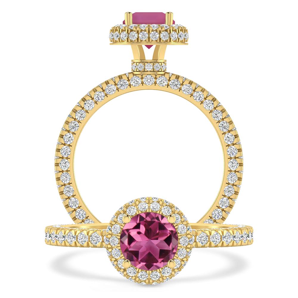 Yellow Gold - Pink Tourmaline